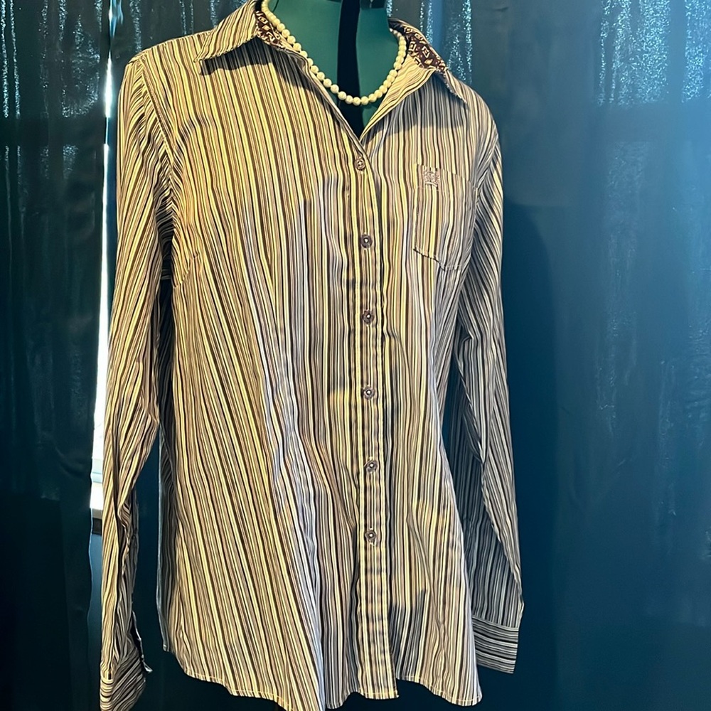 Cinch button down blouse